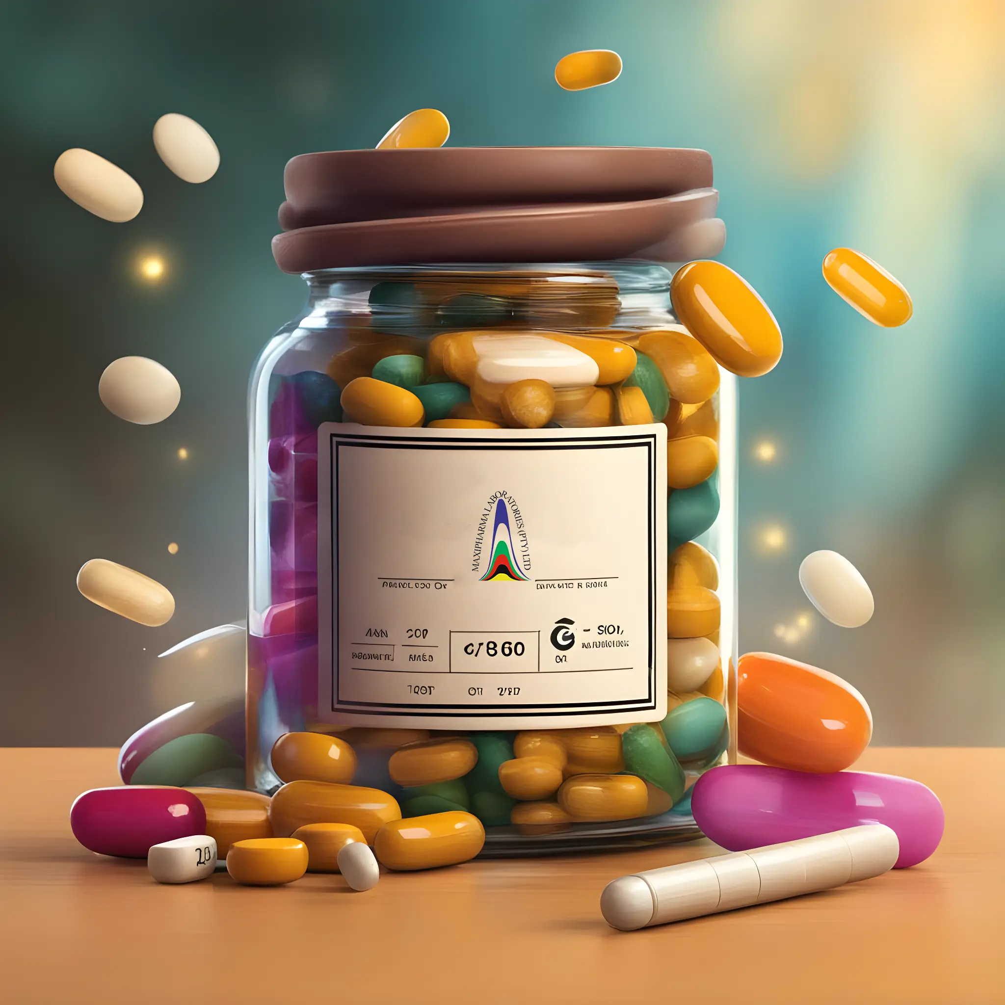 MaxiPhamra branded bottle of capsules