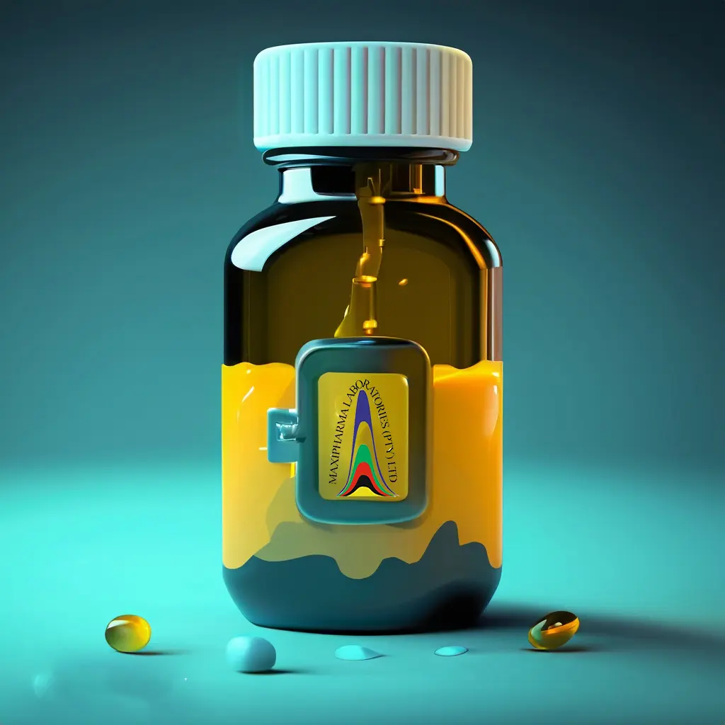 MaxiPhamra branded bottle of healt supplements