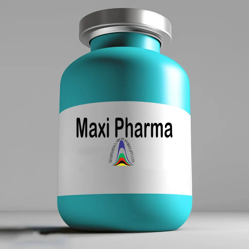 MaxiPhamra branded bottle of healt supplements